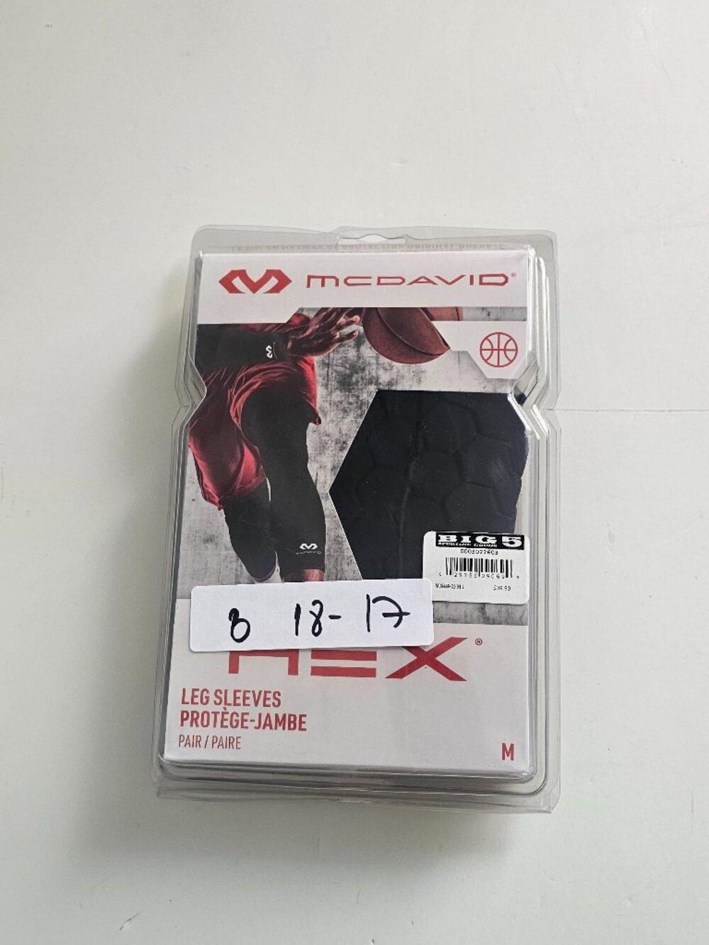 McDavid HEX Extended Leg Sleeves - Pair Black Size M NWT